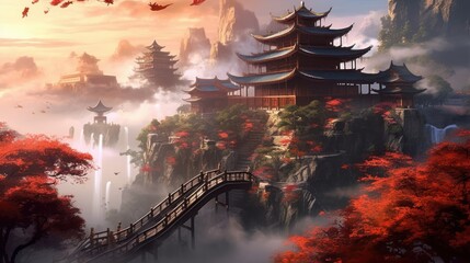 Chinese Fantasy Style Scene Game Art