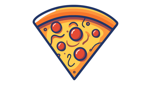 Pizza flat vector illustration. Slice of pizza vector for restaurant, dinner and italian menu