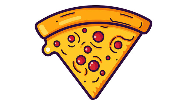 Pizza flat vector illustration. Slice of pizza vector for restaurant, dinner and italian menu