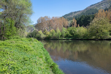 Spring Landscape of Iskar river near Pancharevo lake, Bulgaria