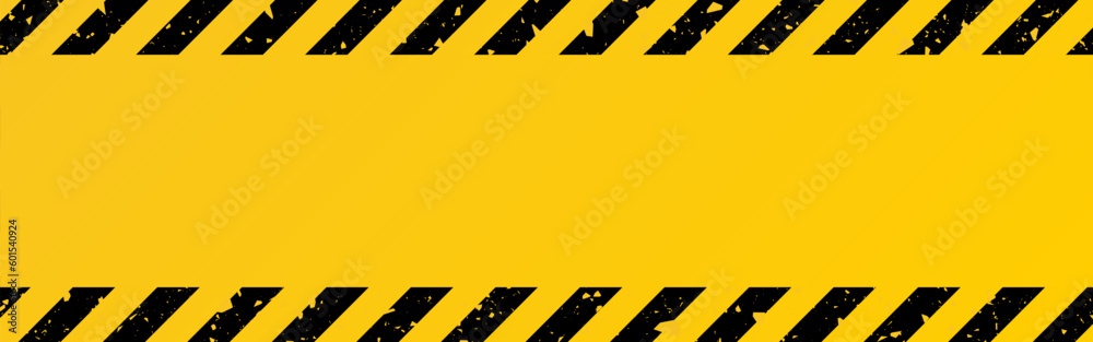 Wall mural hazard texture. yellow and black template. warning with diagonal stripes. construction border design