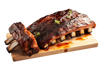 Barbecue ribs in transparent background. Generative AI. - obrazy, fototapety, plakaty