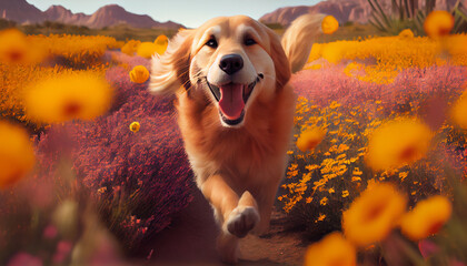 Golden Retriever Dog Portrait Generative AI
