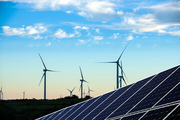Solar photovoltaic panels and wind turbines
