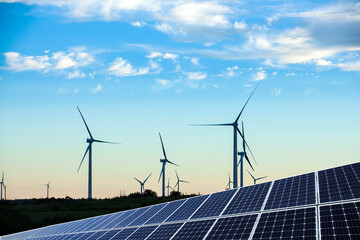 Solar photovoltaic panels and wind turbines