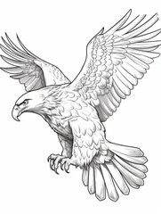 outline  eagle  coloring page