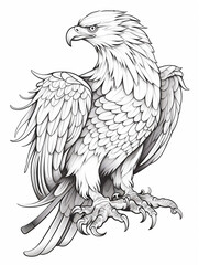 outline  eagle  coloring page