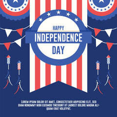 4th of july independence day social media template