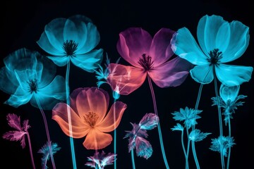 background blossom floral beautiful bloom xray nature leaf minimal flower spring. Generative AI.