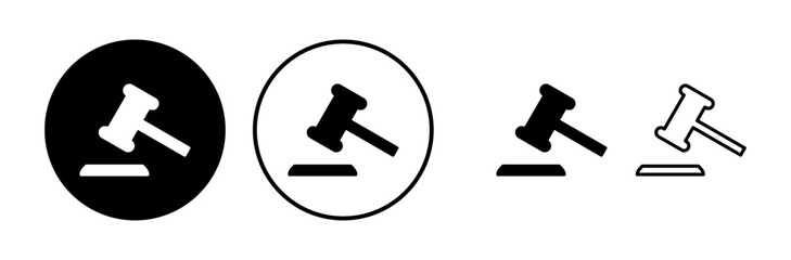 Gavel icon vector. judge gavel icon. auction hammer