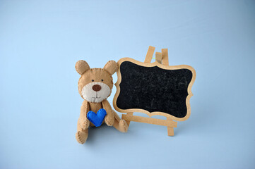 urso com quadro para texto, feliz dia dos pais