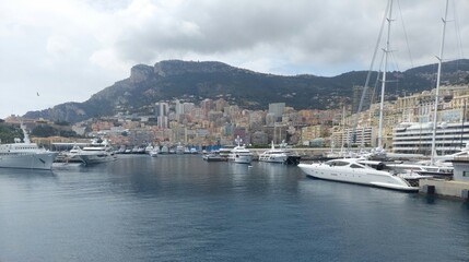 Fototapeta premium Quai louis Monoco 27 may a view from the cruise port