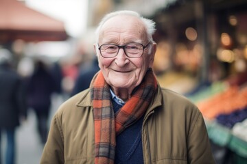 Portrait of a senior man at the market in Paris, France