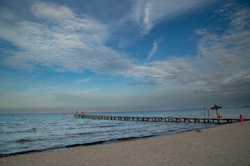 Fototapeta na wymiar Clouds over beach, Alcudia, Mallorca