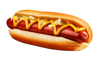 Hot dog in transparent background. Generative AI.