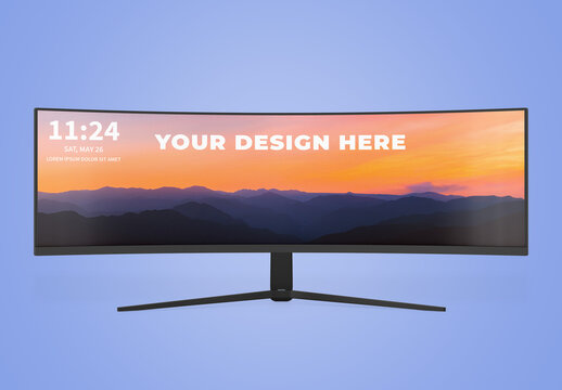Ultrawide Computer Screen Mockup