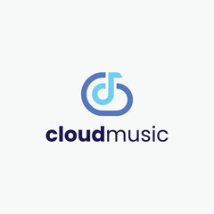 music cloud logo infinity note