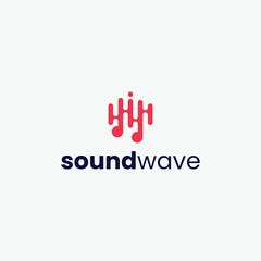 music logo studio. Music wave logo design template vector.