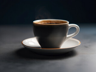 3D Render of Coffee Cup on Table Background