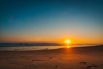 Golden Hour Beach Sunset Near the Shoreline