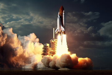Space Shuttle Rocket Ship Launched into Space