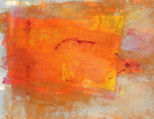 Vivd Orange Textural Abstract Painting