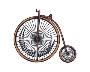 vector illustration of old bicycle with retro vintage style
