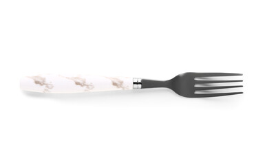 Stainless steel fork isolated on white background