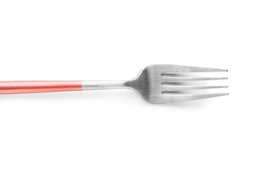 Stainless steel fork isolated on white background