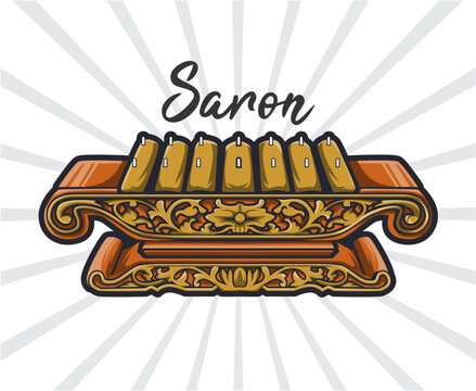 vector illustration of saron musical instrument