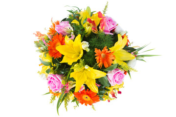 Flower circle on white background