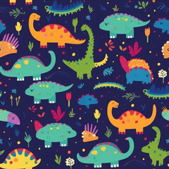 seamless pattern with dragons