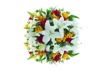 Flower circle on white background