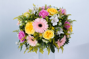 Flower circle on white background