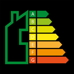 energy efficiency label on white background. energy saving label. energy label a, b, c, d, e, f, g. Vector illustration.