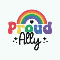 LGBTQ Pride Month Design- Proud Ally