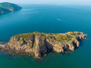 Spring seaside scenery of Binhai Road in Dalian, Liaoning province, China