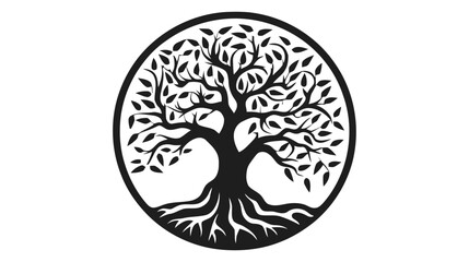 Fototapeta na wymiar Tree vector icon, logo. Nature trees vector illustration logo design on white background
