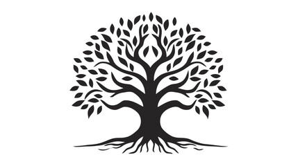Fototapeta premium Tree vector icon, logo. Nature trees vector illustration logo design on white background