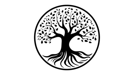 Tree vector icon, logo. Nature trees vector illustration logo design on white background