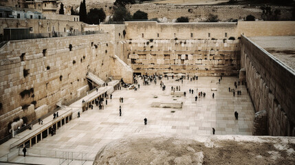 Overview of the Western Wall in Jerusalem - generative AI