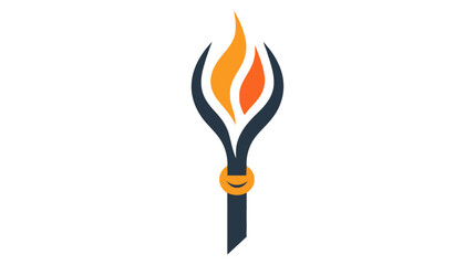 vector illustration of Torch icon isolated on white background. Fire. Symbol of Olympic games. Flaming figure