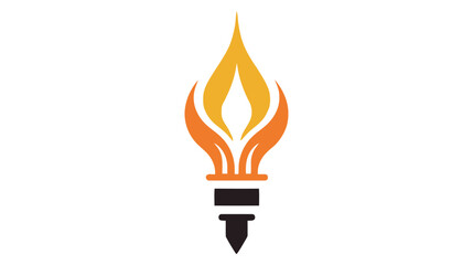 vector illustration of Torch icon isolated on white background. Fire. Symbol of Olympic games. Flaming figure