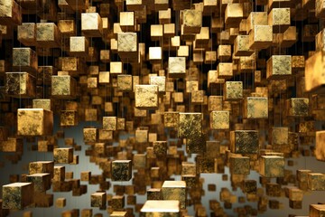Abstract Background made of Cubes GOLD