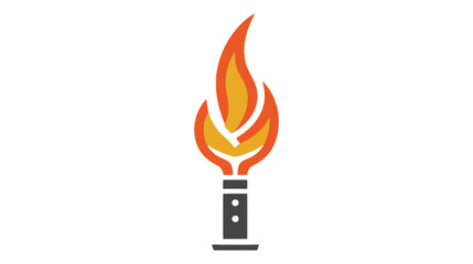 vector illustration of Torch icon isolated on white background. Fire. Symbol of Olympic games. Flaming figure