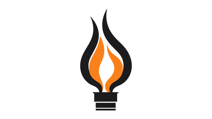 vector illustration of Torch icon isolated on white background. Fire. Symbol of Olympic games. Flaming figure