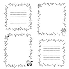 花をあしらったフレームセット