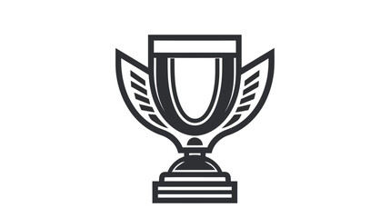 Winner's trophy icon. Vector illustration. Logo of trophy isolated on white background