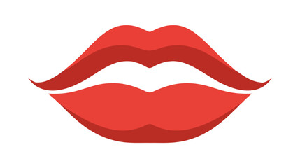 Fototapeta premium Red female lips isolated on a white background. Vector illustration.