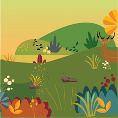Obraz premium Nature Illustration Vector background art